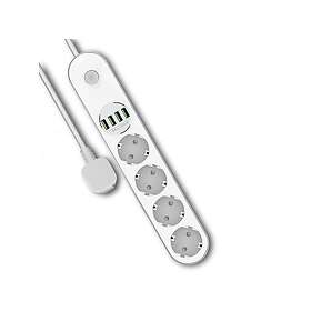 ColorWay 5-vägs grenuttag med 4x USB 1.5m CW-CHE44W