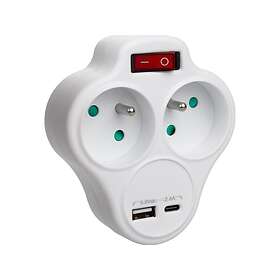 Maclean 2-Way Power Strip with 2x USB MCE336 E