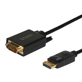 Savio CL-203 Adaptateur Displayport vers VGA (D-Sub) Câble 1,8m