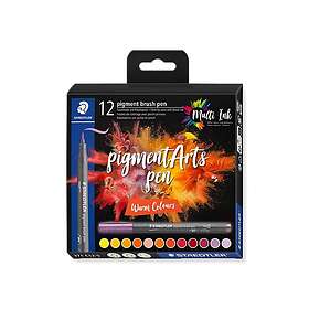 Staedtler Pigment Brush Pen Varme Farver 12-pakning