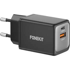 FoneKit GaN PD USB-C + USB-A Seinälaturi 48W