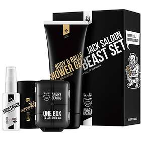 Angry Beards Jack Saloon Beast Set pour Hommes (Gel Douche, Antiperspirant Solid