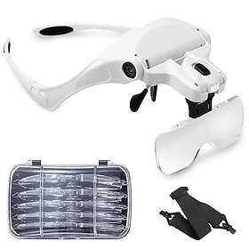 Sinzau -ljg005 Bandeau Loupe avec Lumière LED 5 Lentilles 1.0x 1.5x 2.0x 2.5x 3.