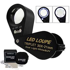 DANOPLUS KIB-249 Förstoringsglas med LED UV-ljus Tripletlins 30x 21mm