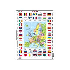Larsen Map Europe with Flags 70 Pieces