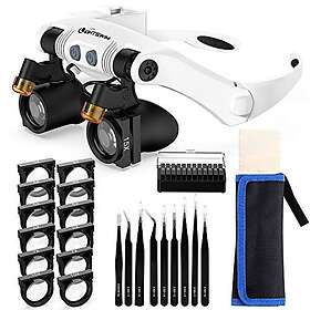 Lightswim Headband Magnifier with LED Lights 3X 4X 5X 6X 7X 10X 15X