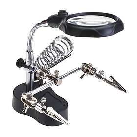 EUROXANTY MG16126-A Loupe avec éclairage LED 12X 3.5x Support avec 2 Pinces Croc