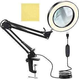 Izoxis MXY-00023893 Justerbar LED-lampa Förstoringsglas med USB Svart