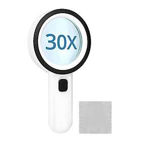 QWORK WD9509 Loupe avec 12 lumières LED 30x