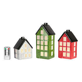 Markslöjd 706348 Keraamiset talot 3 kpl 24.5cm 19.5cm 14.5cm