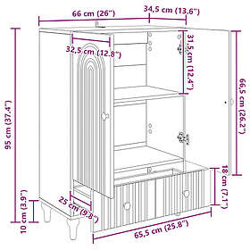 vidaXL 894213 Sideboard 66x34.5x95cm