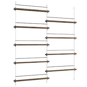 MOEBE Magazine Wall Shelf 162x188cm (Oak/White)