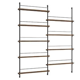 MOEBE Magazine Wall Shelf 188x162cm (Smoked Oak/Black)