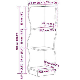 vidaXL Corner Shelf 34x33x102cm
