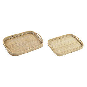 DKD Home Decor Fijalo Meti Set Rattan Tray