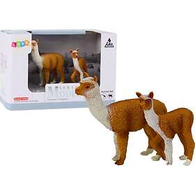 LEANToys Djurset Vuxen Lama 8cm Med Ung Lama 6cm