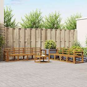 vidaXL Canapé d'extérieur 9 pcs Bois d'acacia massif naturel Marron