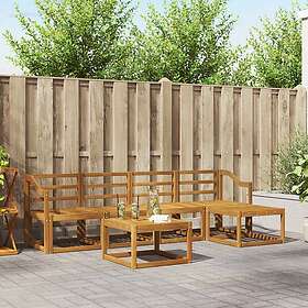 vidaXL Outdoor Sofa Set Natural Solid Acacia Wood Brown