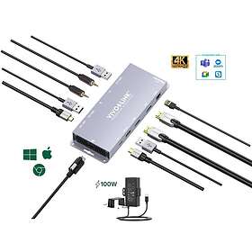 VivoLink USB-C 3.2 Gen 2 Docking Station 2 x HDMI 1Gbe 100 Watt VLUSBCHUB3