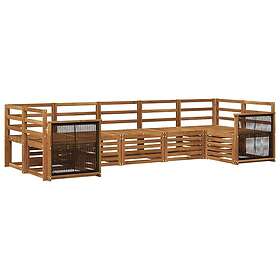 vidaXL Sectional Sofa Set Solid Acacia Wood 6 pcs