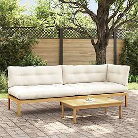 vidaXL 3 Piece Garden Sofa Units Solid Acacia Wood Brown