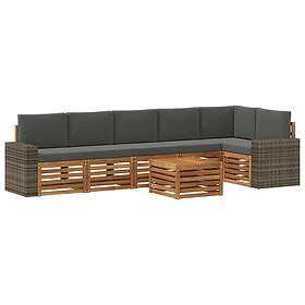 vidaXL Modular Sofa Set Solid Acacia Wood