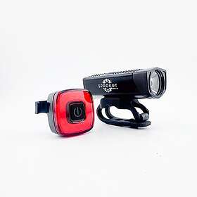 Sprokut 350S LED-cykelbelysningsset 350 lm + 10 lm Valosetti
