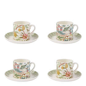 Spode Morris & Co Espressokopp med skål 4 stk