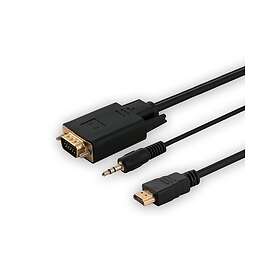 Savio HDMI till VGA + Ljudadapterkabel 1.8m