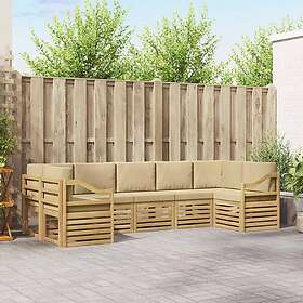 vidaXL Sectional Sofa Set solid acacia wood 7-seat