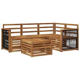 vidaXL Outdoor Sofa Set 5-seat Brown