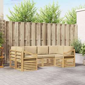 vidaXL Sectional Sofa Set 6 pcs Blanc et Beige