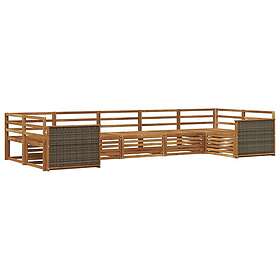 vidaXL Outdoor Sofa Set 7 pcs Brown Acacia Wood