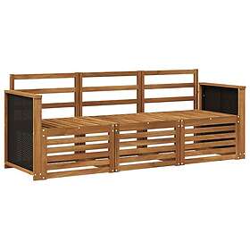 vidaXL Sofa Sets 3 pcs Solid Acacia Wood Brown
