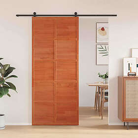 vidaXL Barn Door Wax brun 90 x 208 cm massivt furu