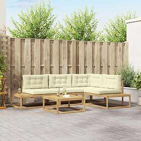 vidaXL Outdoor Sofa Set with Cushion Brown Polyester