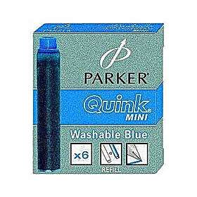 Parker Quink Mini Blekkpatron Blå 6-Pack
