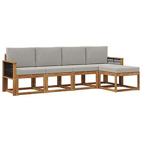 vidaXL Outdoor Sofa Set 5 pcs Brown Polyester