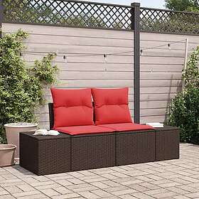 vidaXL Garden Sofa Brown Poly Rattan