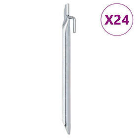 vidaXL Galvanized Steel V-Style Tent Stakes 24-pack