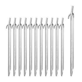 Relaxdays Piquets de tente en acier galvanisé Lot de 12