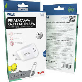 Wave GaN Seinälaturi USB-C-kaapelilla 35W