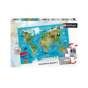 Nathan World Map of Animals 45 Pieces