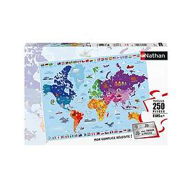 Nathan Carte du monde 250 Pièces