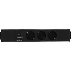 Deltaco 3-Way Power Strip with USB