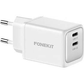 FoneKit GaN PD USB-C + USB-C Seinäladin 48W