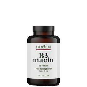 Närokällan B3 Niacin 10mg 750 tabletter