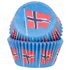 Cacas Muffinsform Norsk Flagg Dekorativ 50-Pack