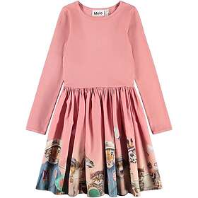 Molo Casie Ribbad Jersey Poplin Lång Klänning