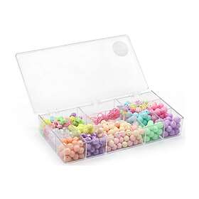 Pearl ´n Fun Kit Pastel Perlemix med Elastisk Snøre Assorterede Former